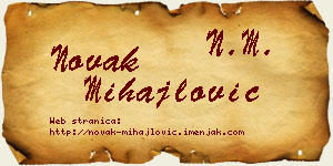 Novak Mihajlović vizit kartica